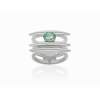 Ring Galaxy triple green in silver