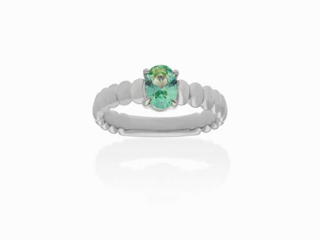 Ring Galaxy green in silver de Marina Garcia Joyas en plata Ring in rhodium plated 925 sterling silver with synthetic stone in 