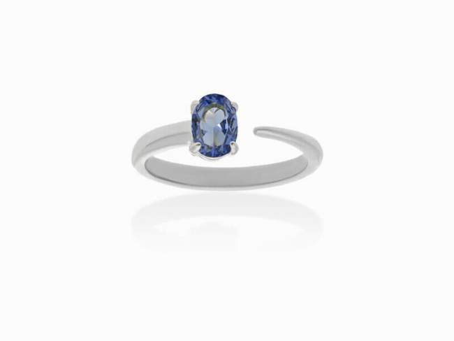 Ring Galaxy pincho blue in silver de Marina Garcia Joyas en plata Ring in rhodium plated 925 sterling silver with synthetic stone in 