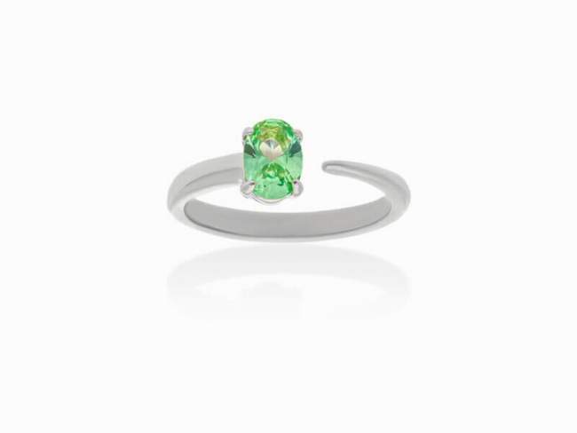 Ring Galaxy pincho green in silver de Marina Garcia Joyas en plata Ring in rhodium plated 925 sterling silver with synthetic stone in 