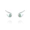 Climber Earring Galaxy curvo green in silver