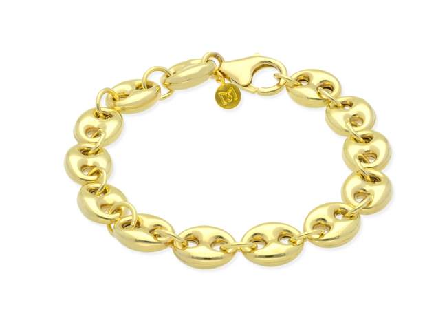 Pulsera calabrote de plata de Marina Garcia Joyas en plata Pulsera de plata de primera ley (925) chapada en oro amarillo de 18kt. (medida de muñeca: 19 cm.)