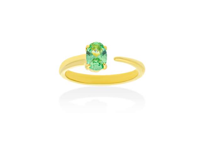 Ring Galaxy pincho green in golden silver de Marina Garcia Joyas en plata Ring in 18kt yellow gold plated 925 sterling silver with synthetic stone in 