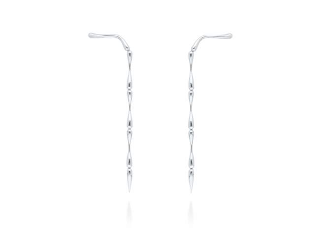 Climber Earring Flow XL  in silver de Marina Garcia Joyas en plata Climber Earrings in rhodium plated 925 sterling silver. (size: 11,5 x 2 cm.)