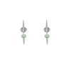 Pendientes Galaxy pincho verde en plata