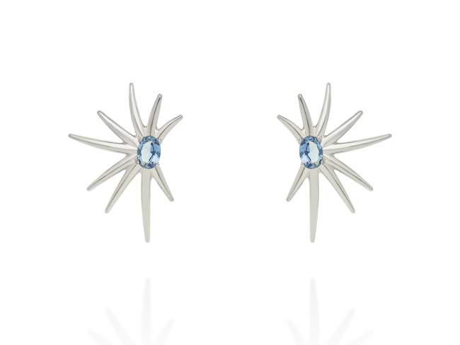 Earrings Galaxy blue in silver de Marina Garcia Joyas en plata Earrings in rhodium plated 925 sterling silver with synthetic stone in 