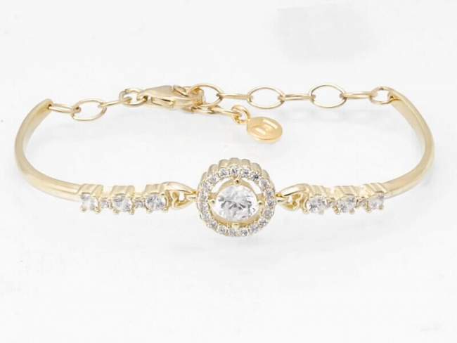 Bracelet TAMARA  in golden silver de Marina Garcia Joyas en plata Bracelet in 18kt yellow gold plated 925 sterling silver and white cubic zirconia. (extensible measure: from 17 to 20 cm.)