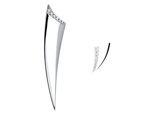 Earrings Malibú long  in silver de Marina Garcia Joyas en plata Earrings in rhodium plated 925 sterling silver with white cubic zirconia. (size: 6,3 - 2,3 cm.)