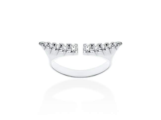 Ring Palm  in silver de Marina Garcia Joyas en plata Ring in rhodium plated 925 sterling silver with white cubic zirconia.  