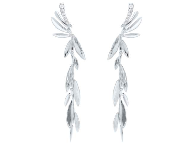 Earrings Venice  in silver de Marina Garcia Joyas en plata Earrings in rhodium plated 925 sterling silver with white cubic zirconia. (size:  9 x 1,5 cm.)