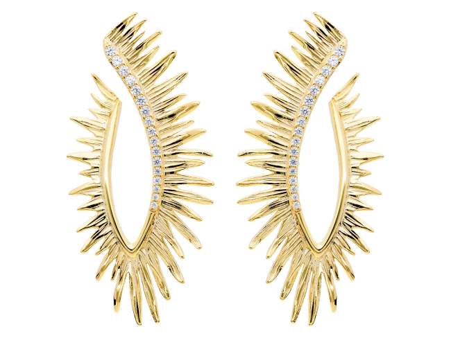 Earrings  Brut maxi    in golden silver de Marina Garcia Joyas en plata Earrings in 18kt yellow gold plated 925 sterling silver and white cubic zirconia. (size: 6x3 cm.)