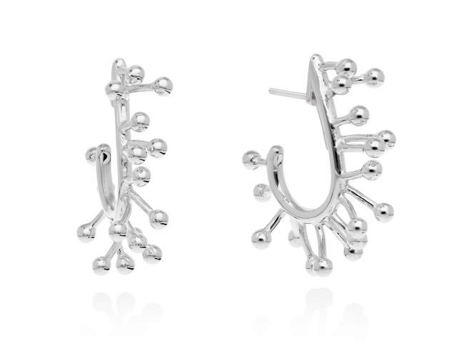 Earrings Champagne  in silver de Marina Garcia Joyas en plata Earrings in rhodium plated 925 sterling silver. (size: 3,4 cm.)