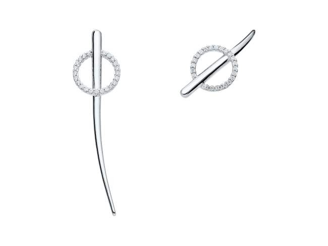 Earrings Reims trepador  in silver de Marina Garcia Joyas en plata Earrings in rhodium plated 925 sterling silver with white cubic zirconia. (size: 5,7 cm - 3,3 cm.)