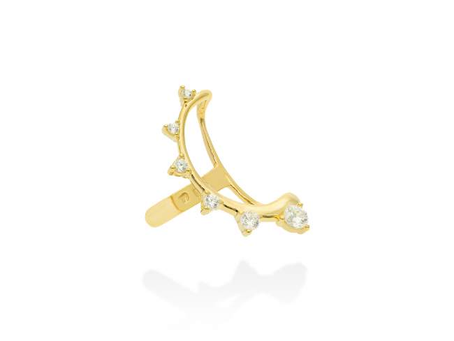 Earcuff Doux  in golden silver de Marina Garcia Joyas en plata Earcuff in 18kt yellow gold plated 925 sterling silver with white cubic zirconia. (size: 2,4 cm.)