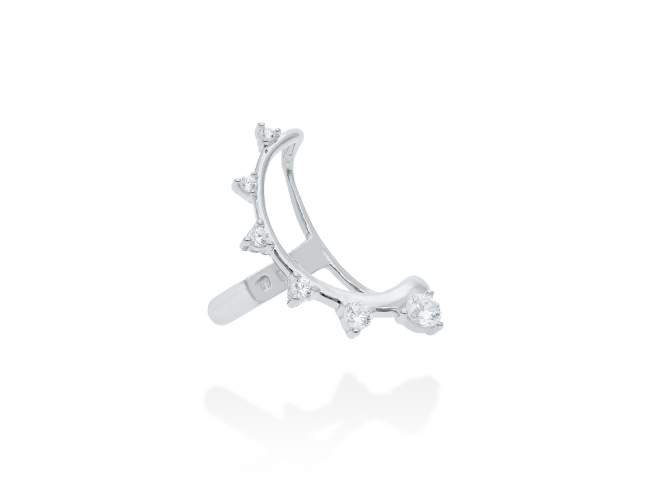 Earcuff Doux  in silver de Marina Garcia Joyas en plata Earcuff in rhodium plated 925 sterling silver with white cubic zirconia. (size: 2,4 cm.)