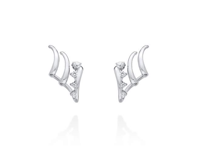 Earrings Rosse piedras  in silver de Marina Garcia Joyas en plata Earrings in rhodium plated 925 sterling silver with white cubic zirconia. (size: 2,5 x 1,5 cm.)