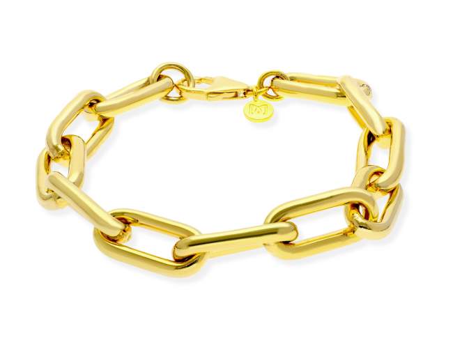 Pulsera de plata con eslabones de Marina Garcia Joyas en plata Pulsera de plata de primera ley (925) chapada en oro amarillo de 18kt. (medida de muñeca: 19 cm.)