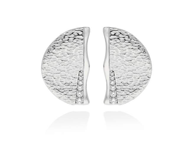 Earrings Sunset  in silver de Marina Garcia Joyas en plata Earrings in rhodium plated 925 sterling silver with white cubic zirconia. (size: 3 x 2 cm.)