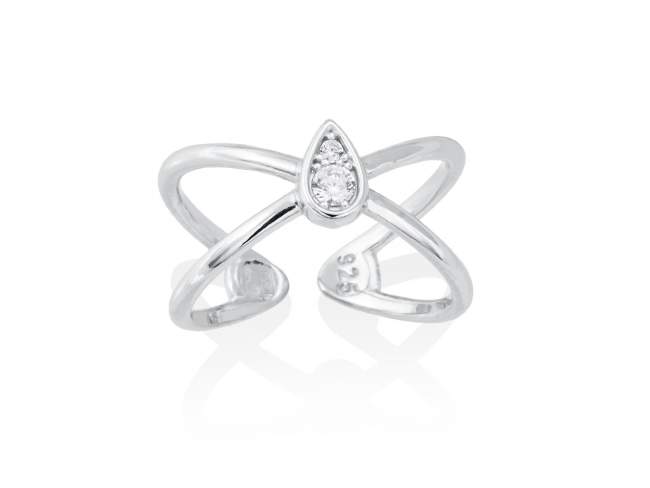 Ring REBEL  in silver de Marina Garcia Joyas en plata Ring in rhodium plated 925 sterling silver and white cubic zirconia.  