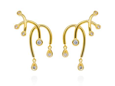 Climber Earring Mistral  in golden silver