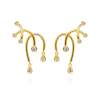 Climber Earring Mistral  in golden silver