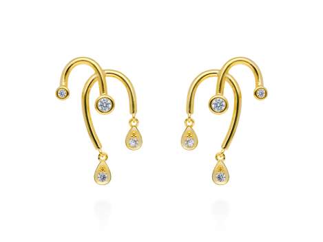 Earrings Mistral piedras  in golden silver