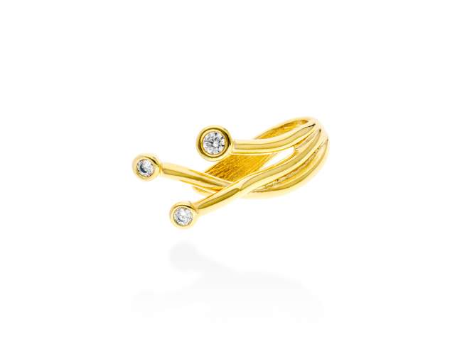 Earcuff Mistral  in golden silver de Marina Garcia Joyas en plata Earcuff in 18kt yellow gold plated 925 sterling silver and white cubic zirconia. (size: 2,3 cm.)