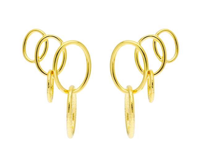 Pendientes Aix  en plata dorada de Marina Garcia Joyas en plata Pendientes de plata de primera ley (925) chapada en oro amarillo de 18kt. (tamaño: 4 x 3 cm.)