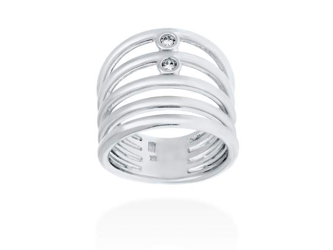 Ring Mistral piedras  in silver de Marina Garcia Joyas en plata Ring in rhodium plated 925 sterling silver and white cubic zirconia.  