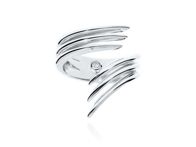 Ring Arles  in silver de Marina Garcia Joyas en plata Ring in rhodium plated 925 sterling silver and white cubic zirconia.  