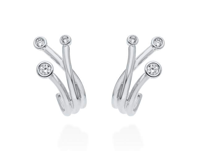 Earrings Mistral mini  in silver de Marina Garcia Joyas en plata Earrings in rhodium plated 925 sterling silver and white cubic zirconia. (size: 2 cm.)