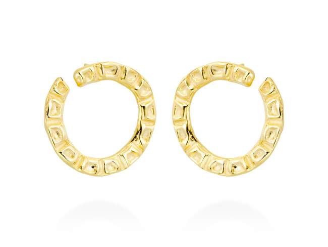 Earrings Vernissage  in golden silver de Marina Garcia Joyas en plata Earrings in 18kt yellow gold plated 925 sterling silver. (external diameter: 2,8 cm.)