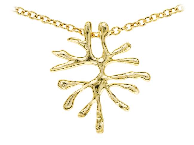 Pendant Vernissage maxi  in golden silver de Marina Garcia Joyas en plata Pendant in 18kt yellow gold plated 925 sterling silver. (size: 7 x 6 cm.)  (Chain is not included)