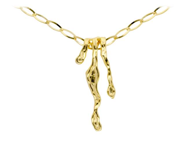 Pendant Vernissage  in golden silver de Marina Garcia Joyas en plata Pendant in 18kt yellow gold plated 925 sterling silver. (size: 6 x 2,5 cm.)  (Chain is not included)