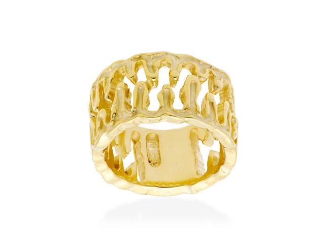 Ring Vernissage doble  in golden silver de Marina Garcia Joyas en plata Ring in 18kt yellow gold plated 925 sterling silver.  