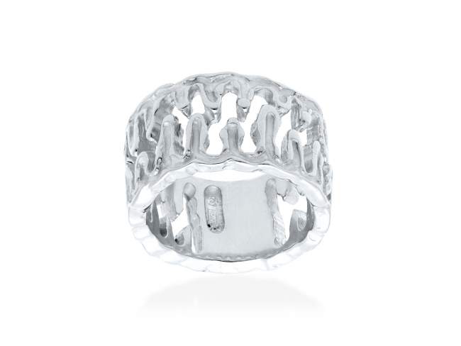 Ring Vernissage doble  in silver de Marina Garcia Joyas en plata Ring in rhodium plated 925 sterling silver.  