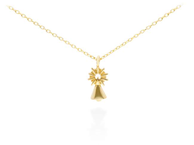 Gargantilla   en Oro amarillo 18Kt de Marina Garcia Joyas en plata Cadena de Oro amarillo de primera ley (750/1000). (Largo de gargantilla: 38-40 cm. Tamaño del colgante: 10 mm.)