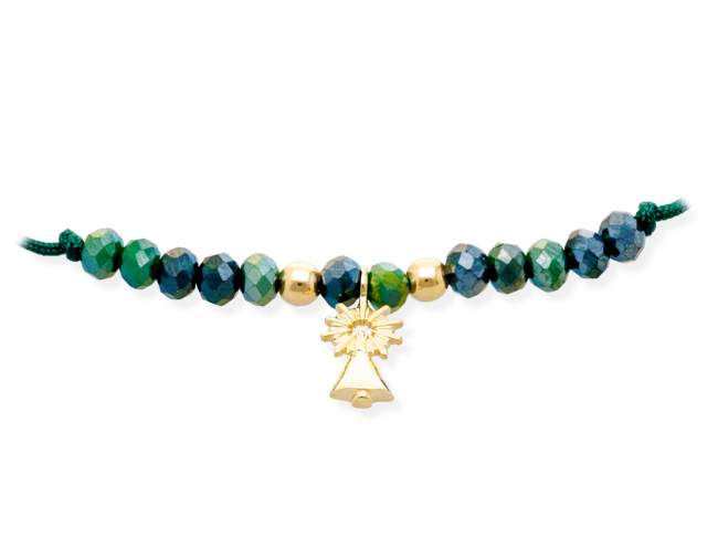 Bracelet   in 18kt yellow Gold de Marina Garcia Joyas en plata Bracelet in 18kt yellow gold with faceted dark green Strass glass. (extensible measure: from 15 to 23 cm.) 