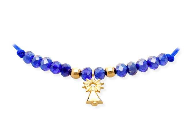 Bracelet   in 18kt yellow Gold de Marina Garcia Joyas en plata Bracelet in 18kt yellow gold with faceted blue Strass glass. (extensible measure: from 15 to 23 cm.) 