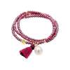 Bracelet ZEN BURGUNDY mit perle