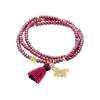 Pulsera ZEN BURGUNDY con mariposa