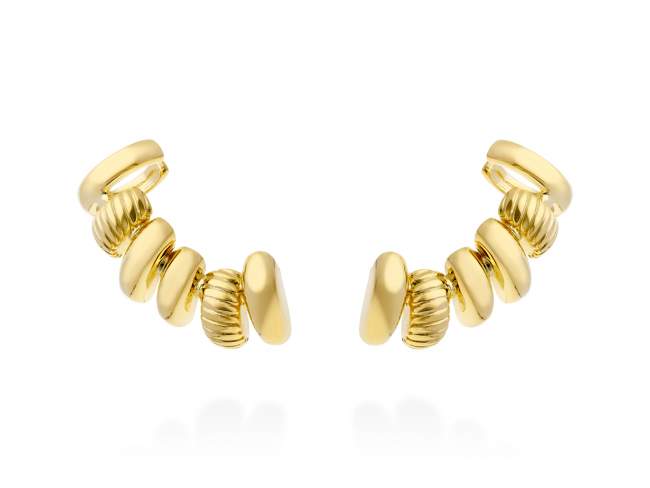 Pendientes de plata trepador multiaros de Marina Garcia Joyas en plata Pendiente trepador de plata de primera ley (925) chapada en oro amarillo de 18kt. (tamaño: 3,3 cm.)