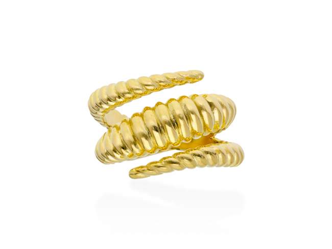 Ring Eclat triple  in golden silver de Marina Garcia Joyas en plata Ring in 18kt yellow gold plated 925 sterling silver.  