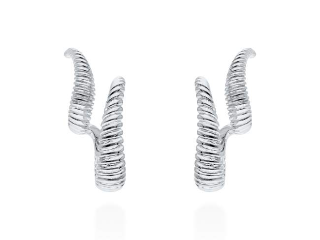 Earrings Eclat doble  in silver de Marina Garcia Joyas en plata Earrings in rhodium plated 925 sterling silver. (size: 3 x 1,5 cm.)