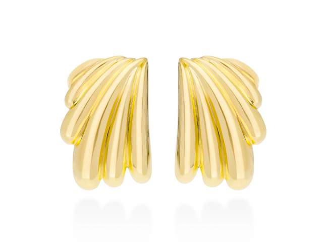 Pendientes de plata gallonado de Marina Garcia Joyas en plata Pendientes de plata de primera ley (925) chapada en oro amarillo de 18kt. (tamaño: 2,7 x 2 cm.)