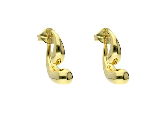 Pendientes de plata con doble volumen de Marina Garcia Joyas en plata Pendientes de plata de primera ley (925) chapada en oro amarillo de 18kt. (tamaño: 3 x 1 cm.)