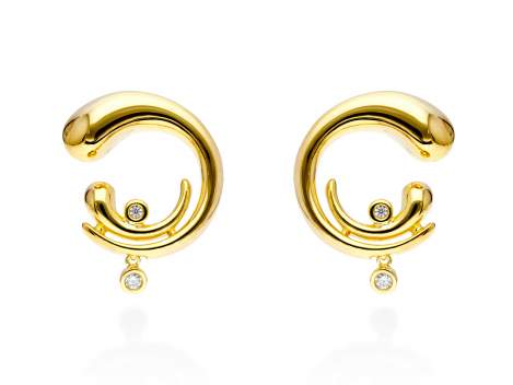 Earrings Gloss piedras  in golden silver