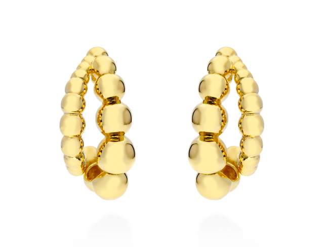 Pendientes de plata aro doble de Marina Garcia Joyas en plata Pendientes de plata de primera ley (925) chapada en oro amarillo de 18kt. (tamaño: 2,4 cm.)