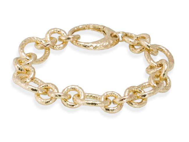 Bracelet TEXTURE XL in golden Silver de Marina Garcia Joyas en plata Bracelet in 18kt yellow gold plated 925 sterling silver. (length 20 cm)