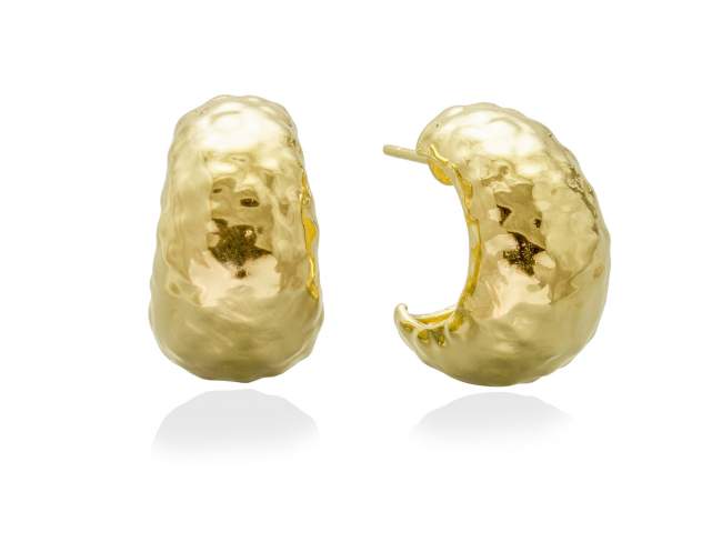 Pendientes de plata aro con volumen de Marina Garcia Joyas en plata Pendientes de plata de primera ley (925) chapada en oro amarillo de 18kt. (tamaño: 2,5 x 1,5 cm.)